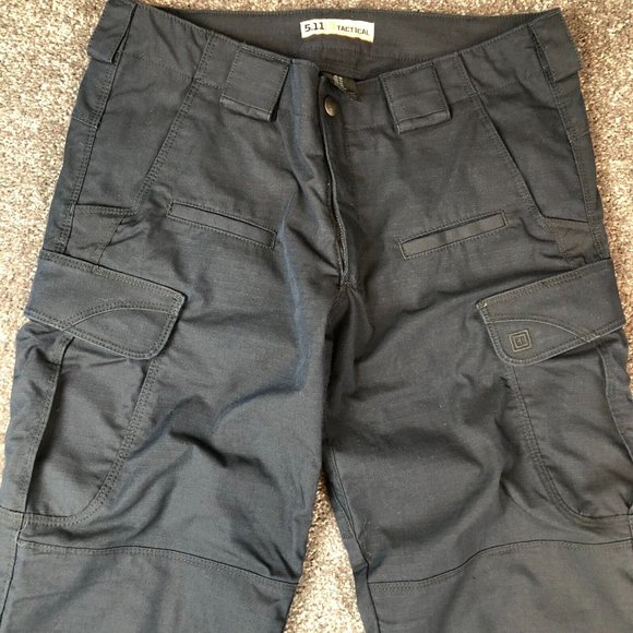 5.11 Tactical Pants Womens 10 Blue Cargo Rip Stop Hiking Tactical Workwear EMT - Picture 2 of 10